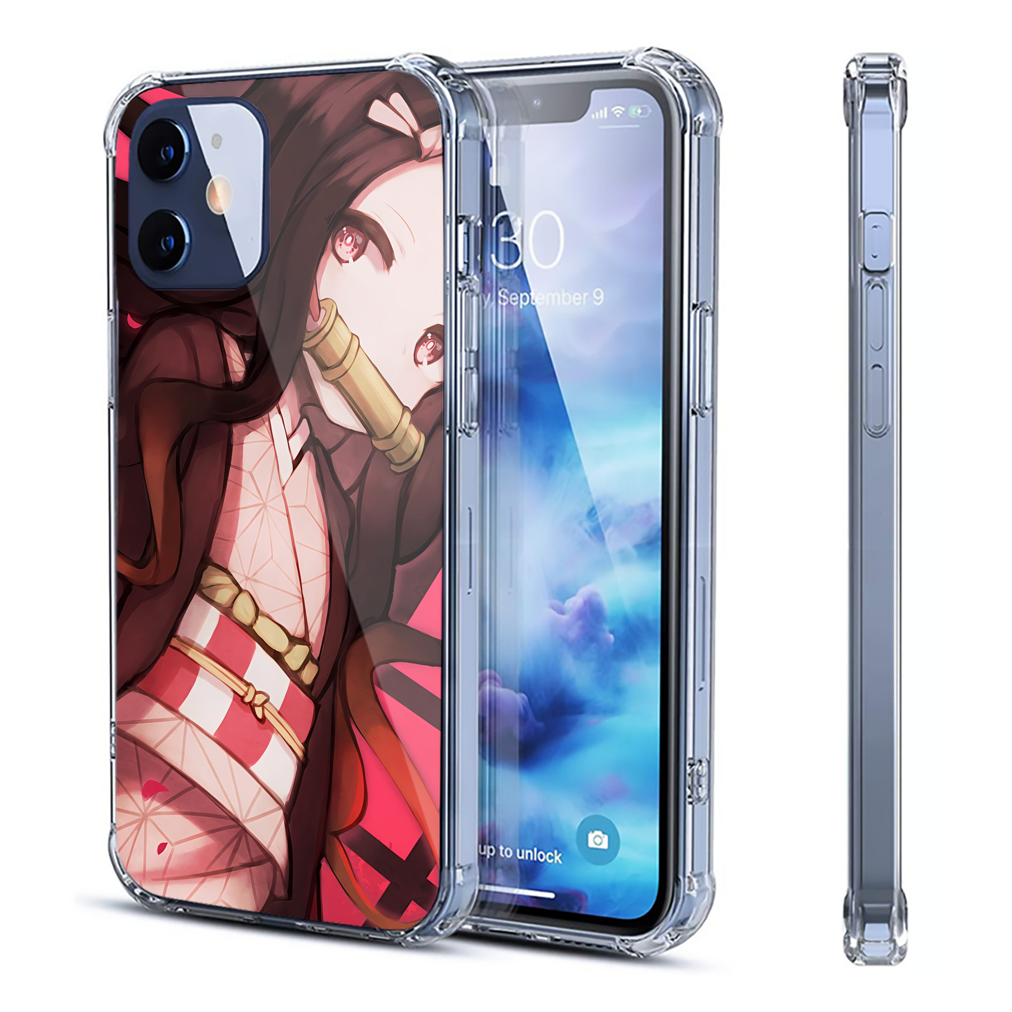 （画像用） 鬼滅の刃（きめつのやいば）竈門 禰󠄀豆子／かまど ねずこ Kamado Nezuko 【iPhone 12シリーズ対応】透明スマホケース（クリアソフトケース）